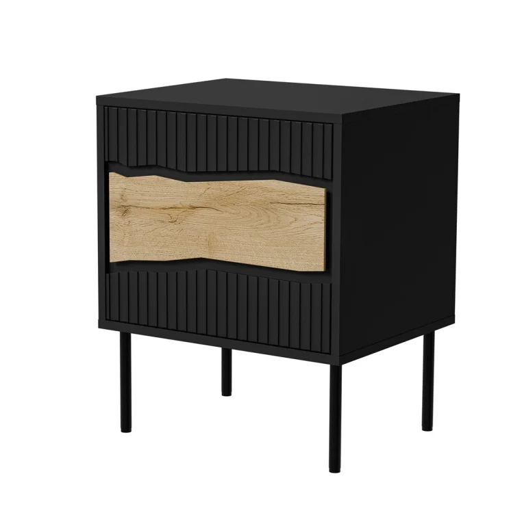 Szafka nocna 2szt INSERTO 50x40x61,5 czarny + LED