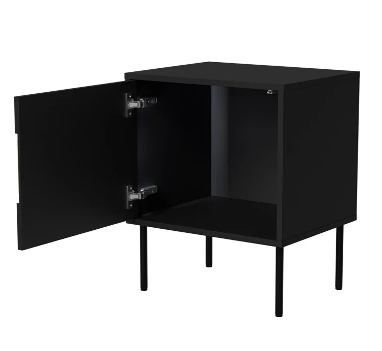 Szafka nocna 2szt INSERTO 50x40x61,5 czarny + LED