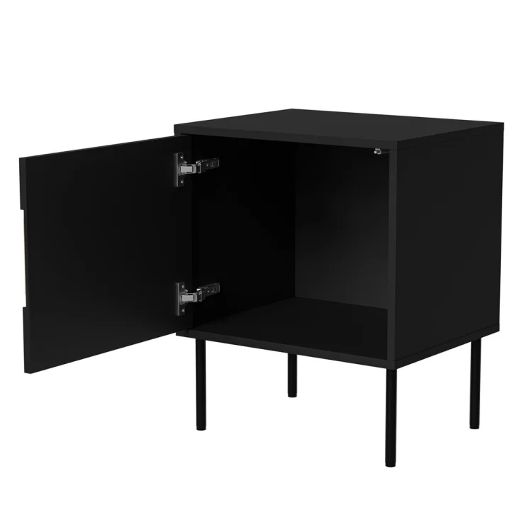 Szafka nocna 2szt INSERTO 50x40x61,5 czarny + LED