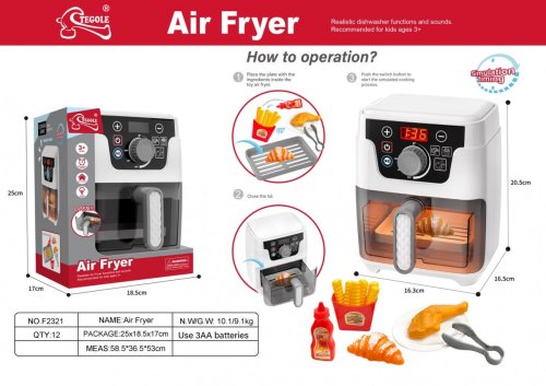 Air Fryer z Funkcją Świateł i Dźwięku + Akcesoria