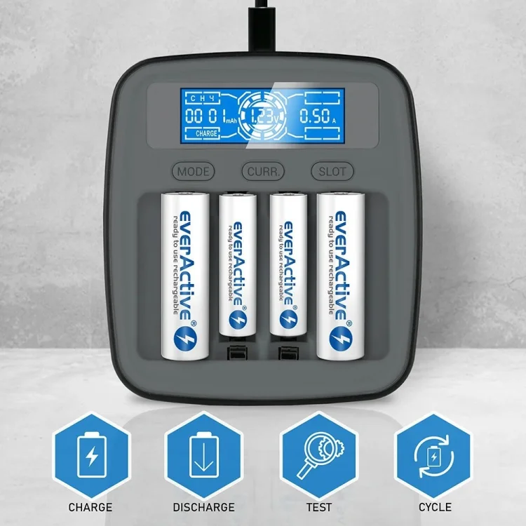 EVERACTIVE ŁADOWARKA DO AKMULATORÓW NI-MH USB-C NC1000MV2