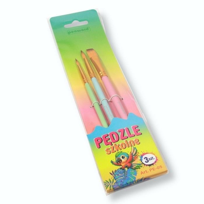 Pędzle szkolne 3szt