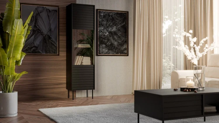 Witryna CORTINA 53x40x182 czarny