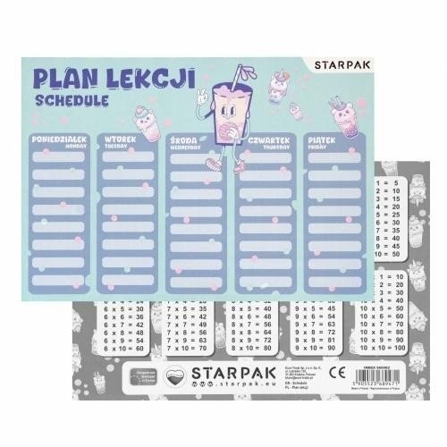 Plan lekcji z tabliczką mnożenia Bubble Tea(25szt)