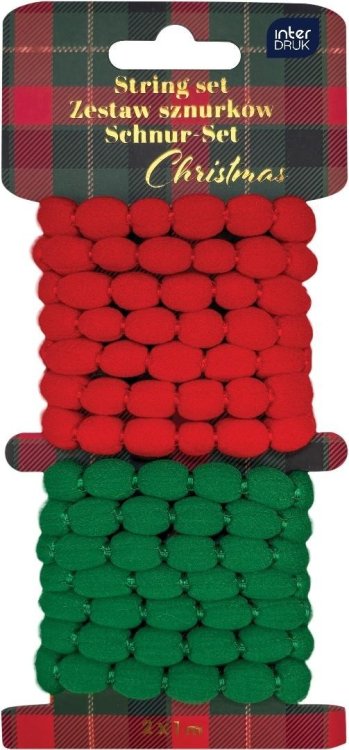 Zestaw sznurków ozdobnych 2x1m Christmas