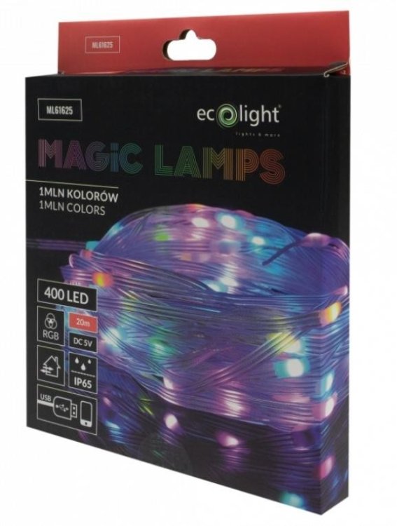 Magiczne lampki 400led 1mln kolorów 20m DC5V