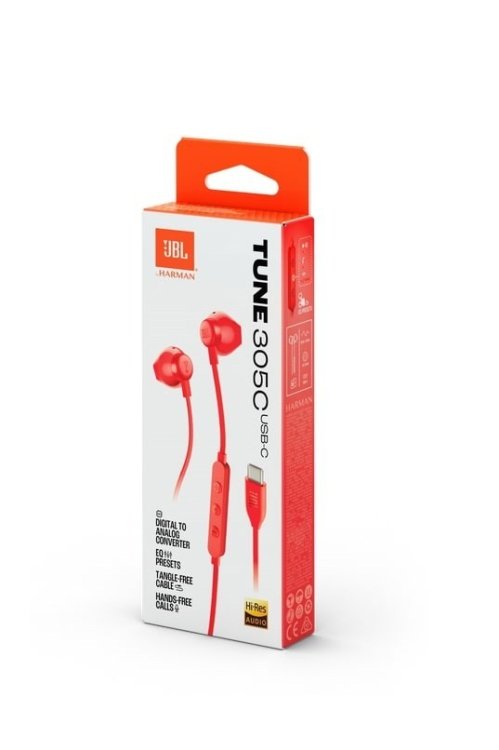 Słuchawki douszne JBL Tune 305C Czerwony