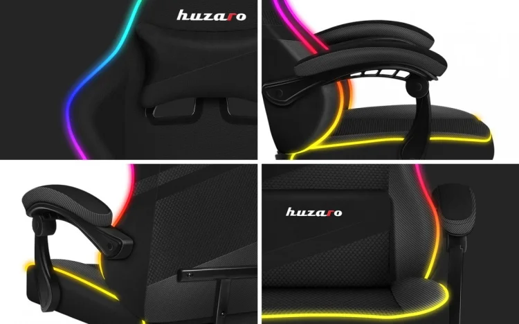 Fotel gamingowy Huzaro Force 4.4 RGB Black (WYPRZEDAŻ)