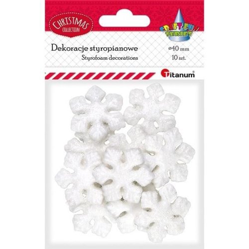 Styropianowe płatki śniegu brokatowe białe 15szt