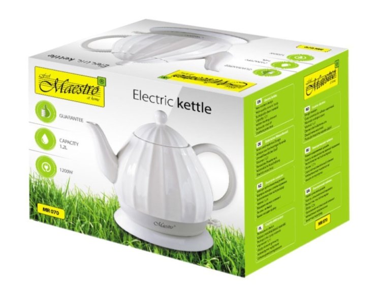 Czajnik elektryczny ceramiczny 1,2L 1200W MR-070 MAESTRO