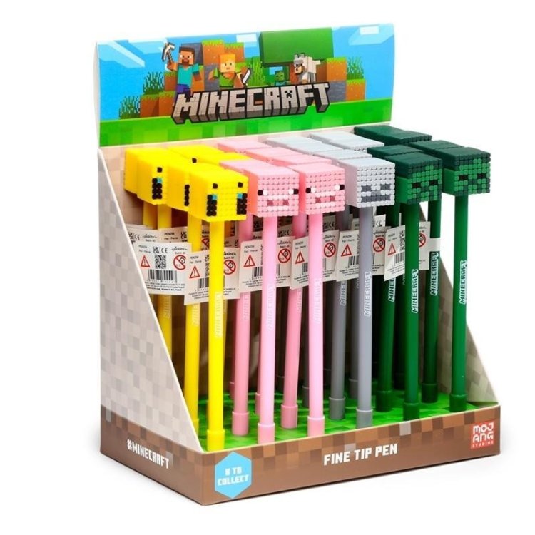 Cienkopis z silikonową nakładką Minecraft (24szt)