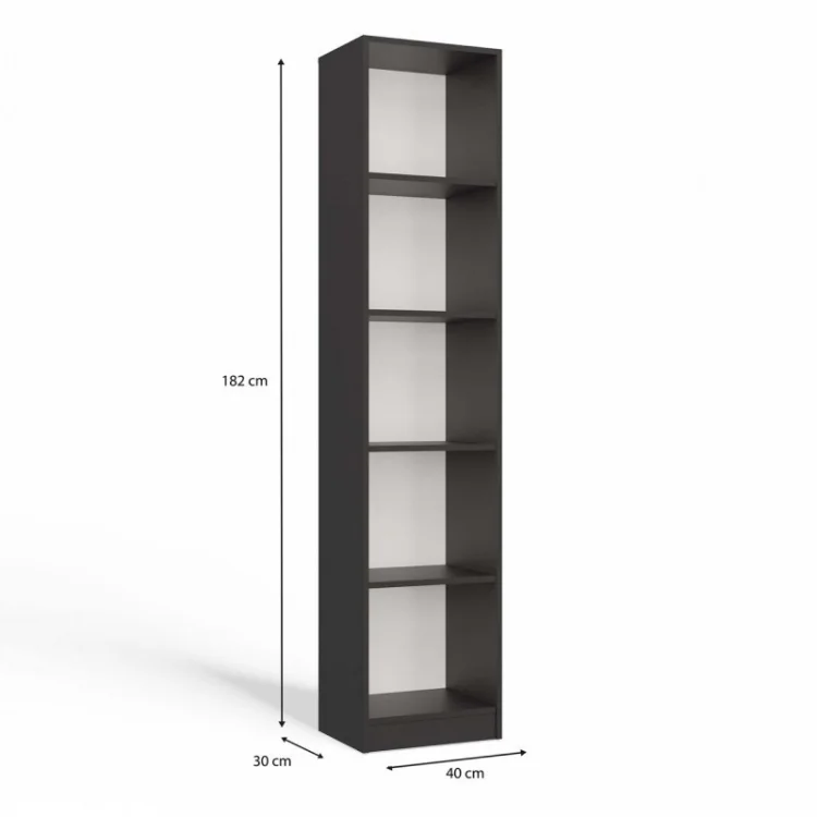 REGAŁ NA KSIĄŻKI 40 CM ANTRACYT