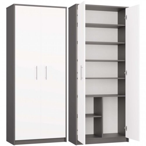 REGAŁ ZAMKNIETY OLIV 2D ANTRACYT/BIEL KOMPLET