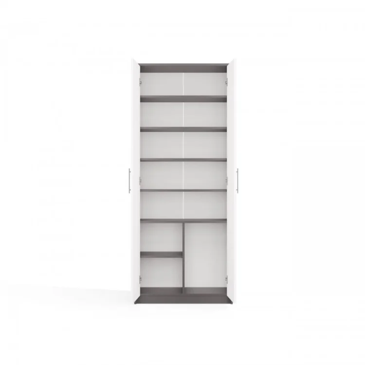 REGAŁ ZAMKNIETY OLIV 2D ANTRACYT/BIEL KOMPLET
