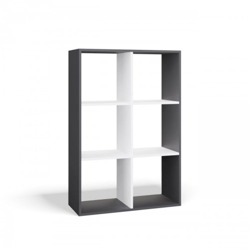 REGAŁ MALAX 2X3 ANTRACYT/BIEL