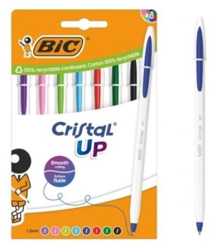 Długopis Cristal Up AST+FUN 8szt