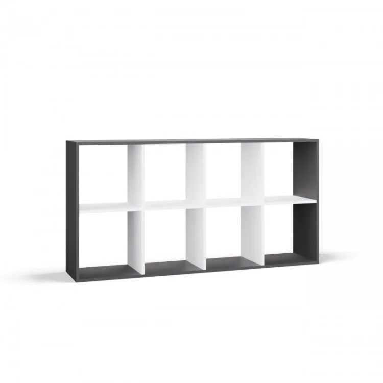 REGAŁ MALAX 2X4 ANTRACYT/BIEL