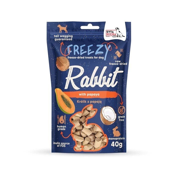 Syta Micha FREEZY Królik z papają i kokosem 40g