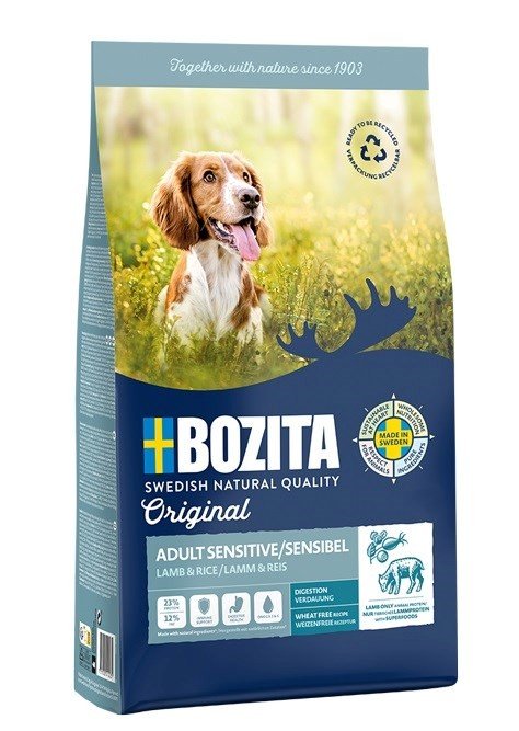 Bozita Original Adult Sensitive Jagnięcina i Ryż  - sucha karma dla psa - 12 kg (WYPRZEDAŻ)