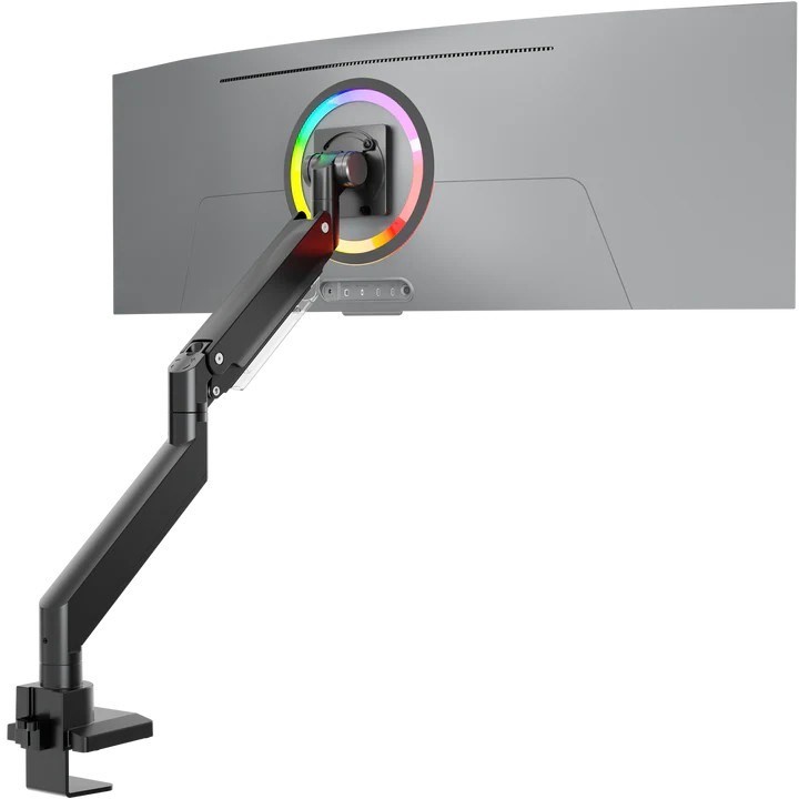ONKRON G130-B Uchwyt biurkowy obrotowo-nachylny do monitora 17"-57" maks 27 kg, z obracaniem, czarny