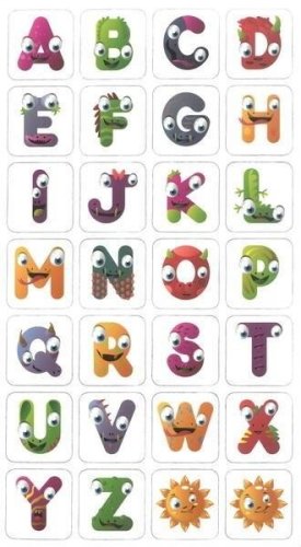 Magnesy 28szt Litery