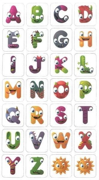 Magnesy 28szt Litery