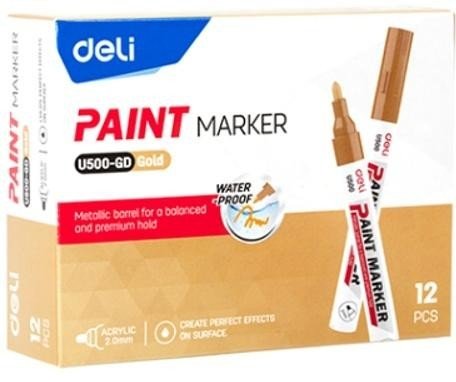 Marker olejowy 2mm złoty (12szt) DELI