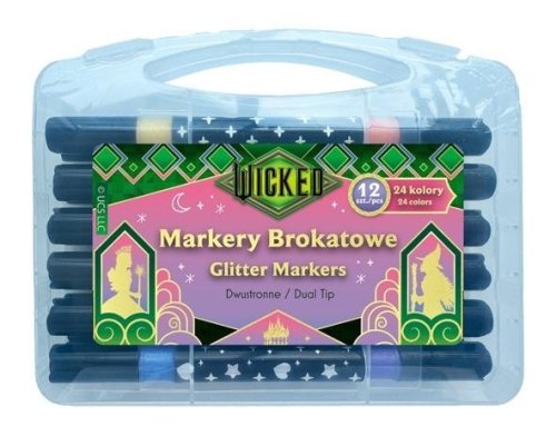 Markery brokatowe dwustronne 12szt Wicked