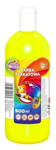 Farby plakatowe fluorescencyjne 500ml 6 żółte