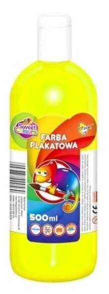 Farby plakatowe fluorescencyjne 500ml 6 żółte