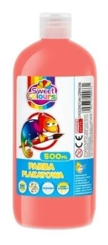 Farby plakatowe fluorescencyjne 500ml czerwone