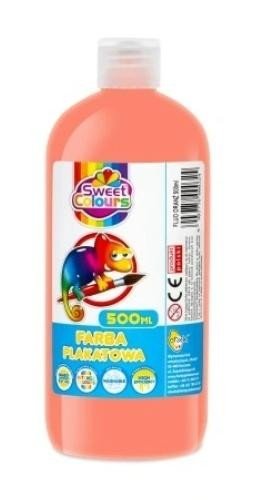 Farby plakatowe fluorescencyjne 500ml 6 oranż