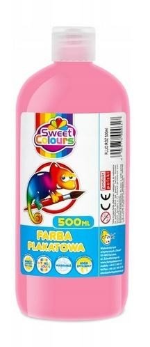 Farby plakatowe fluorescencyjne 500ml 6 róż