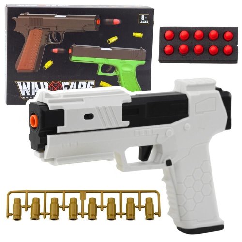 Pistolet na naboje piankowe biały