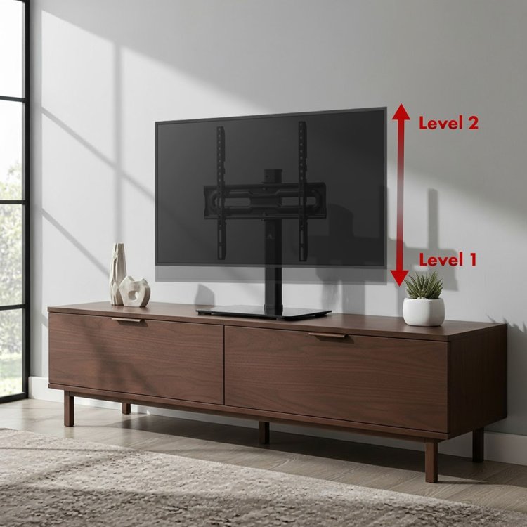 MACLEAN UNIWERSALNY STOJAK DO TV NA SZAFKĘ, , PODSTAWKA, MAX. 35 KG, OBRÓT 20 STOPNI, DLA TV 32-55" MC-132