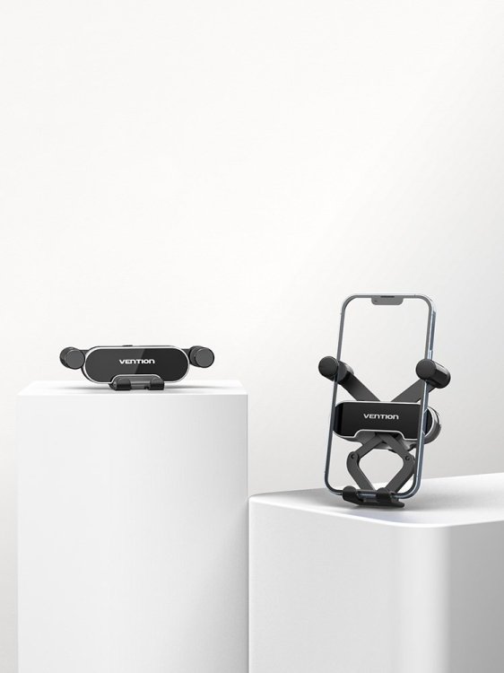 Uchwyt samochodowy do telefonu Vention 4.7 do 7.2 cala czarny