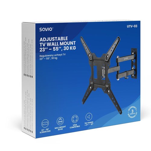 SAVIO REGULOWANY UCHWYT TV UTV-03 23’’– 55’’ 30 KG