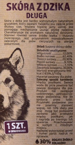 MACED SKÓRA DZIK 45 CM 1 SZTUKA