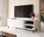 Szafka RTV ABETO 150x42x52 biały/biały połysk