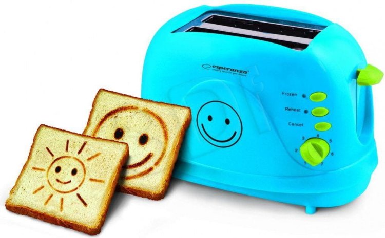 Toster Esperanza Smiley EKT003B (750W; kolor niebieski)