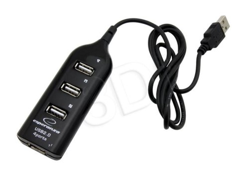 Hub Esperanza EA116 (4x USB 2.0; kolor czarny)