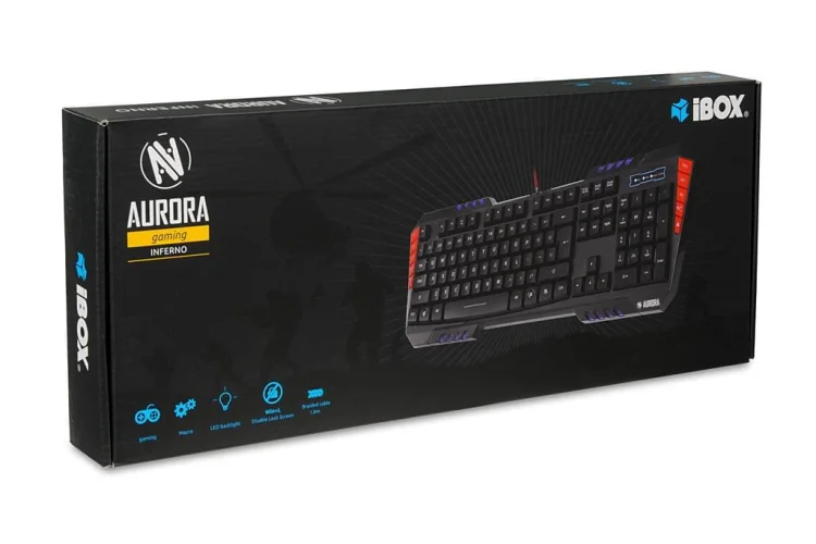 Klawiatura IBOX INFERNO IKS855 (USB 3.0; (EN); kolor czarny)