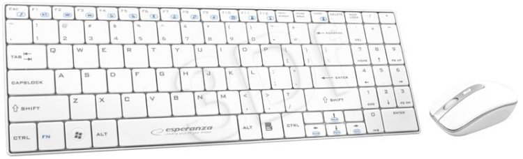 Zestaw klawiatura + mysz Esperanza EK122W (USB 2.0; kolor biały; laserowa)