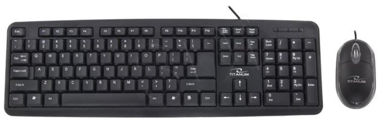 Zestaw klawiatura + mysz TITANUM TK106 (USB 2.0; (US); kolor czarny; optyczna)
