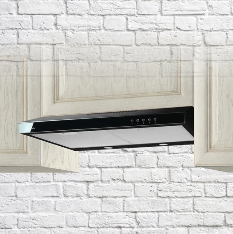 Okap podszafkowy AKPO WK-7 K GLASS 60 CZARNY/CZARNE SZKŁO (166 m3/h; 600mm; kolor czarny)