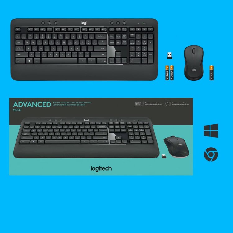 Zestaw klawiatura + mysz membranowa Logitech MK540 920-008685 (USB;  kolor czarny; optyczna; 1000 DPI)