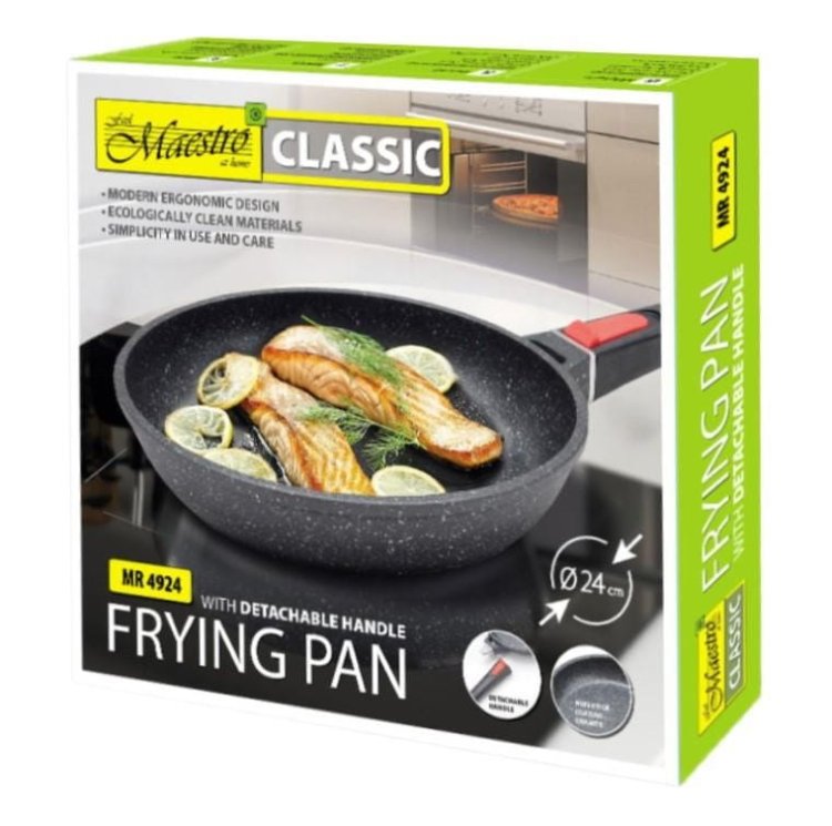 Patelnia ze zdejmowaną rączką Granit 24 cm MR-4924 MAESTRO