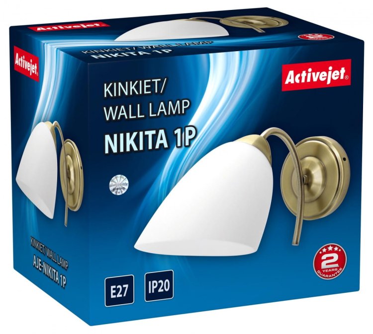 Kinkiet Activejet AJE-NIKITA 1P E27 1x60W Patyna