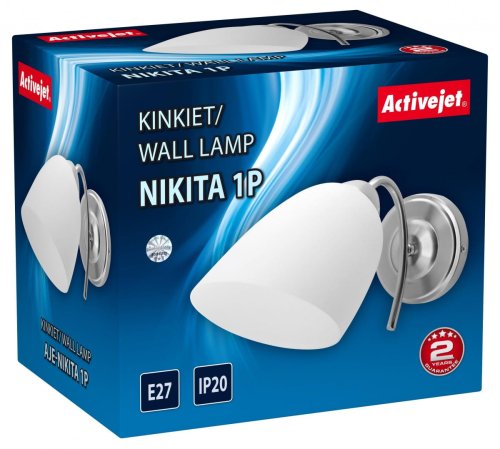Kinkiet Activejet AJE-NIKITA 1P E27 1x60W Nikiel