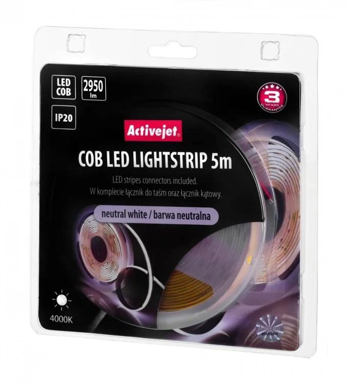 Taśma LED COB 5m barwa neutralna IP20